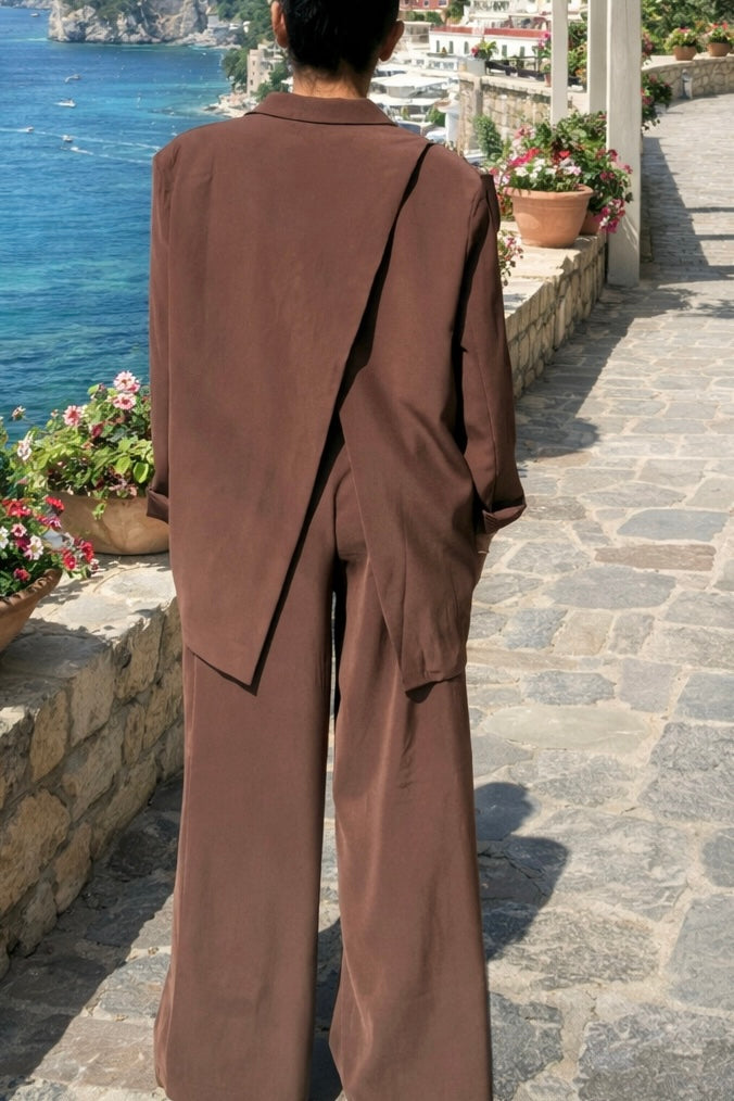PANTALONE PALAZZO CIOCCOLATO MIS L