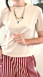 TSHIRT BASIC COLORE CREMA