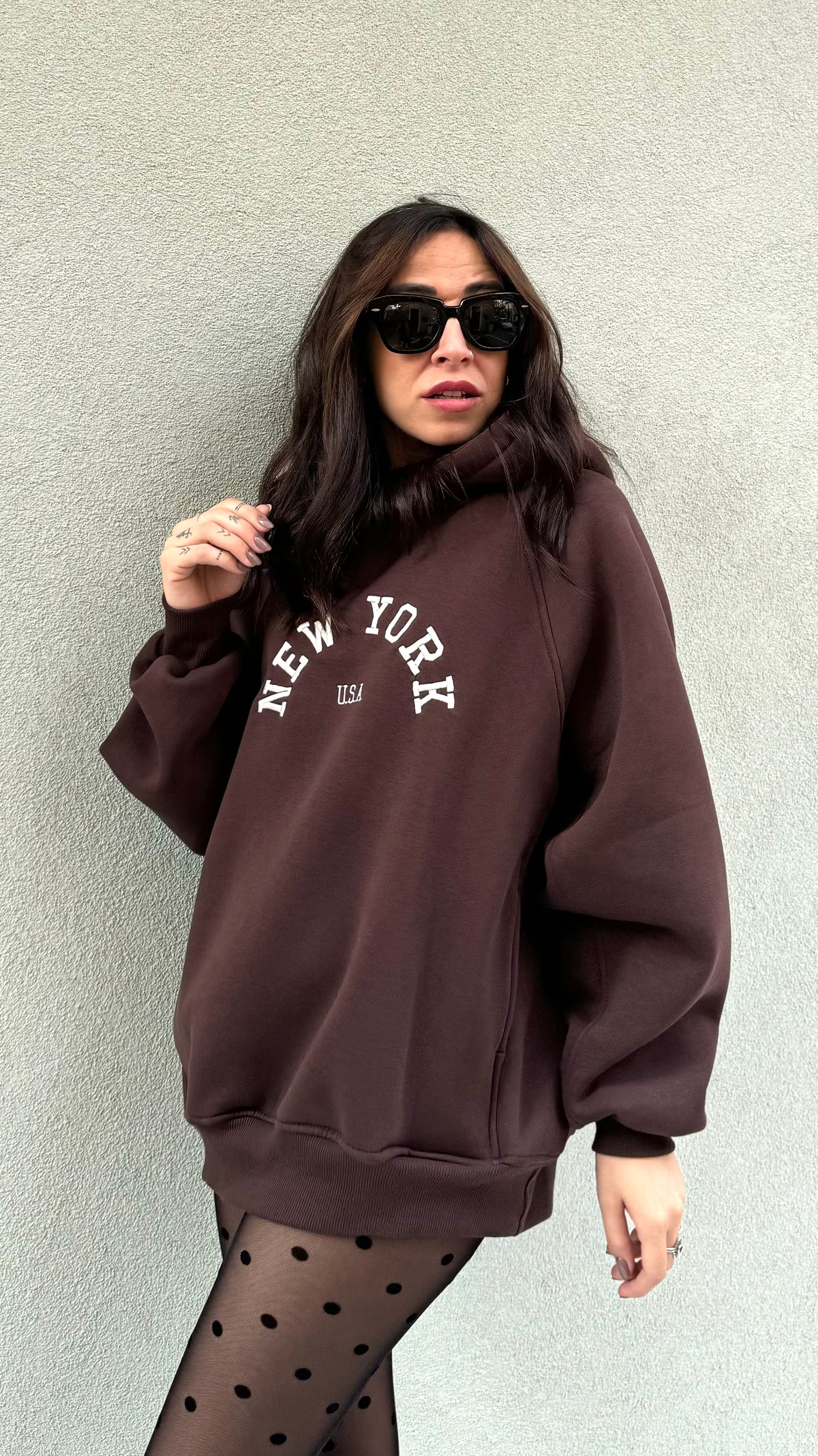 FELPANEW YORK CIOCCOLATO