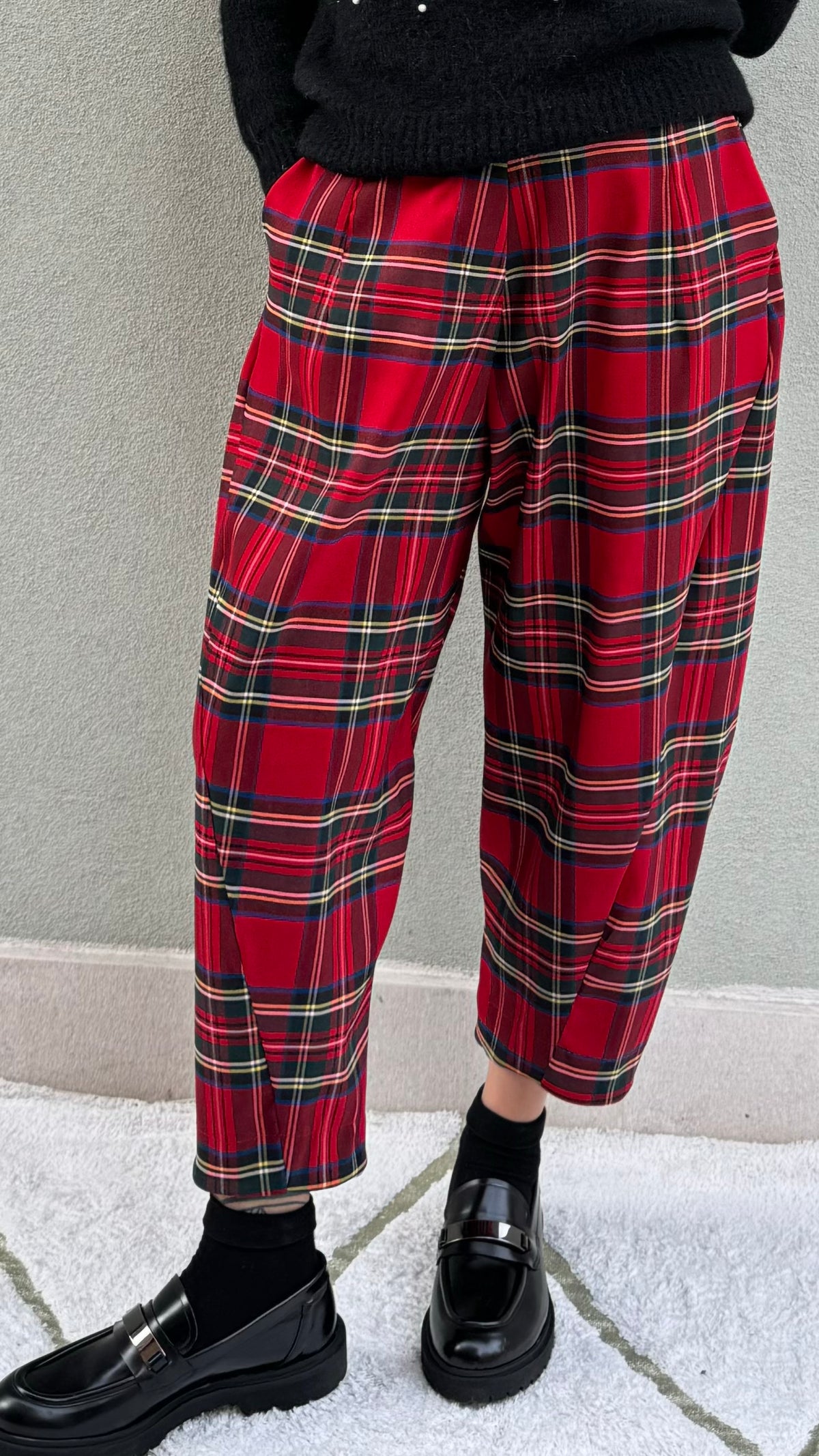 PANTALONE OVETTOTARTAN ROSSO