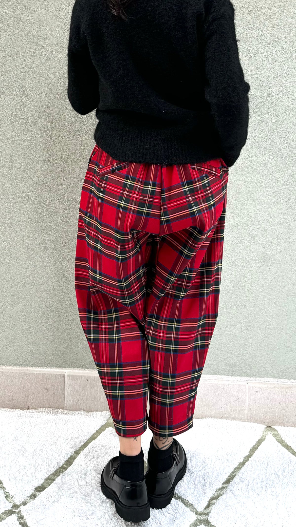 PANTALONE OVETTOTARTAN ROSSO