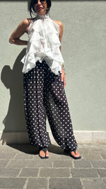 PANTALONE POIS ORGANZA NERO