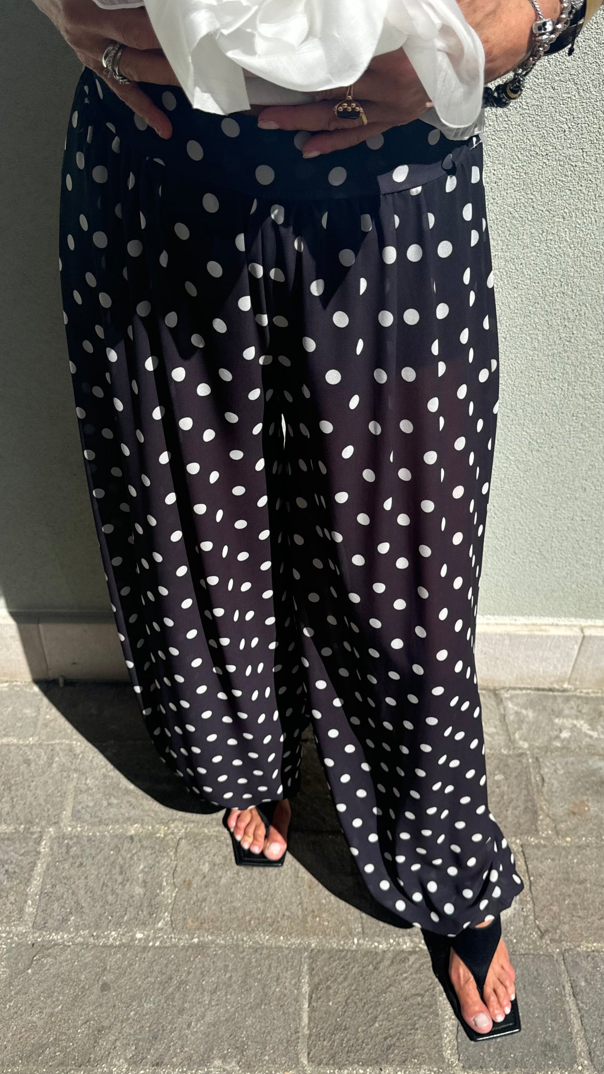 PANTALONE POIS ORGANZA NERO