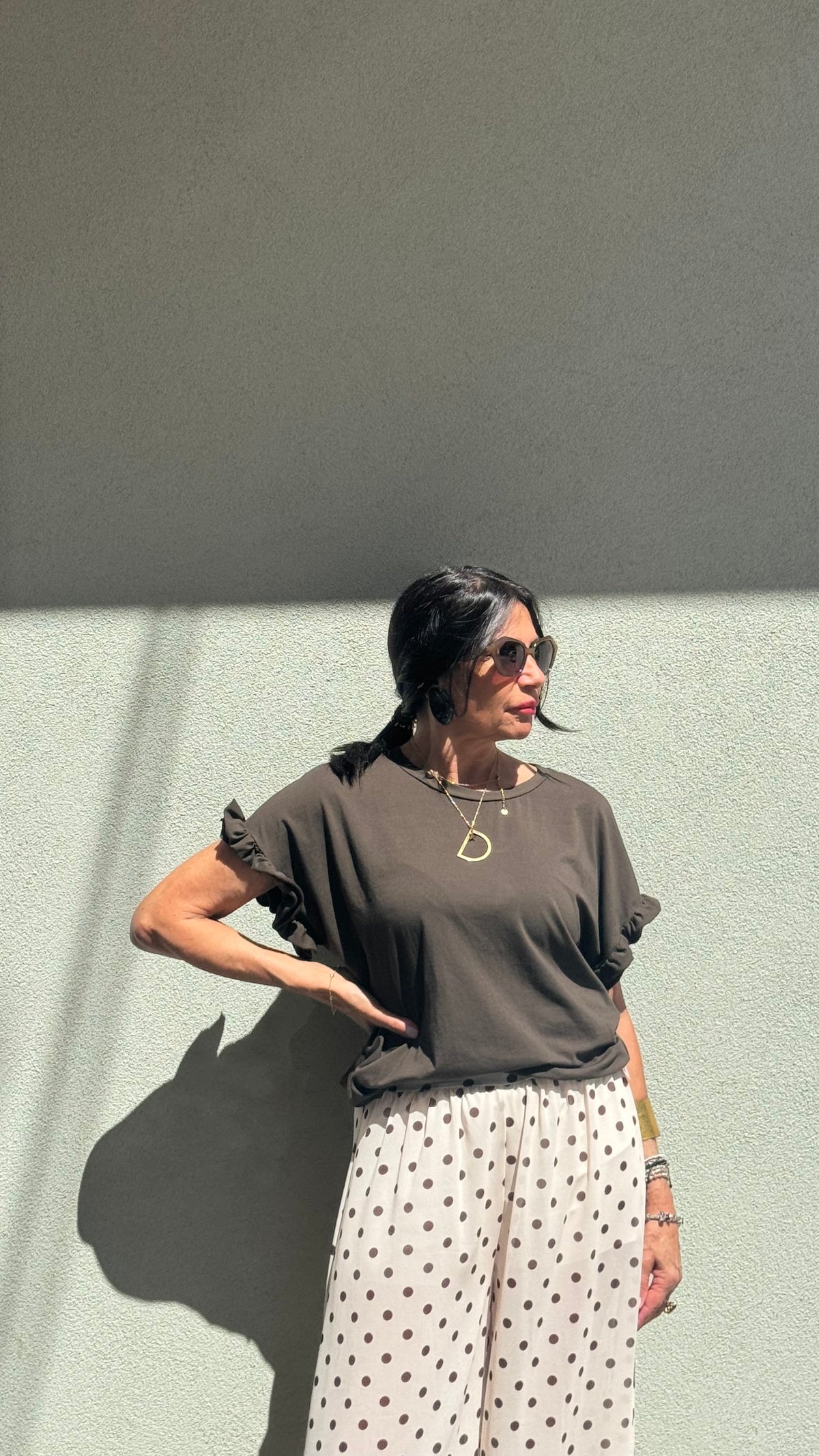 T-SHIRT MIRA VERDE CIOCCOLATO