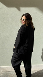 PANTALONE GESSATO NERO