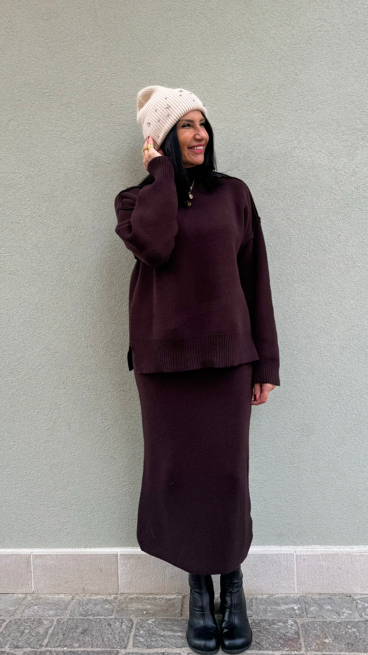 SET IN MAGLIA DONA CIOCCOLATO