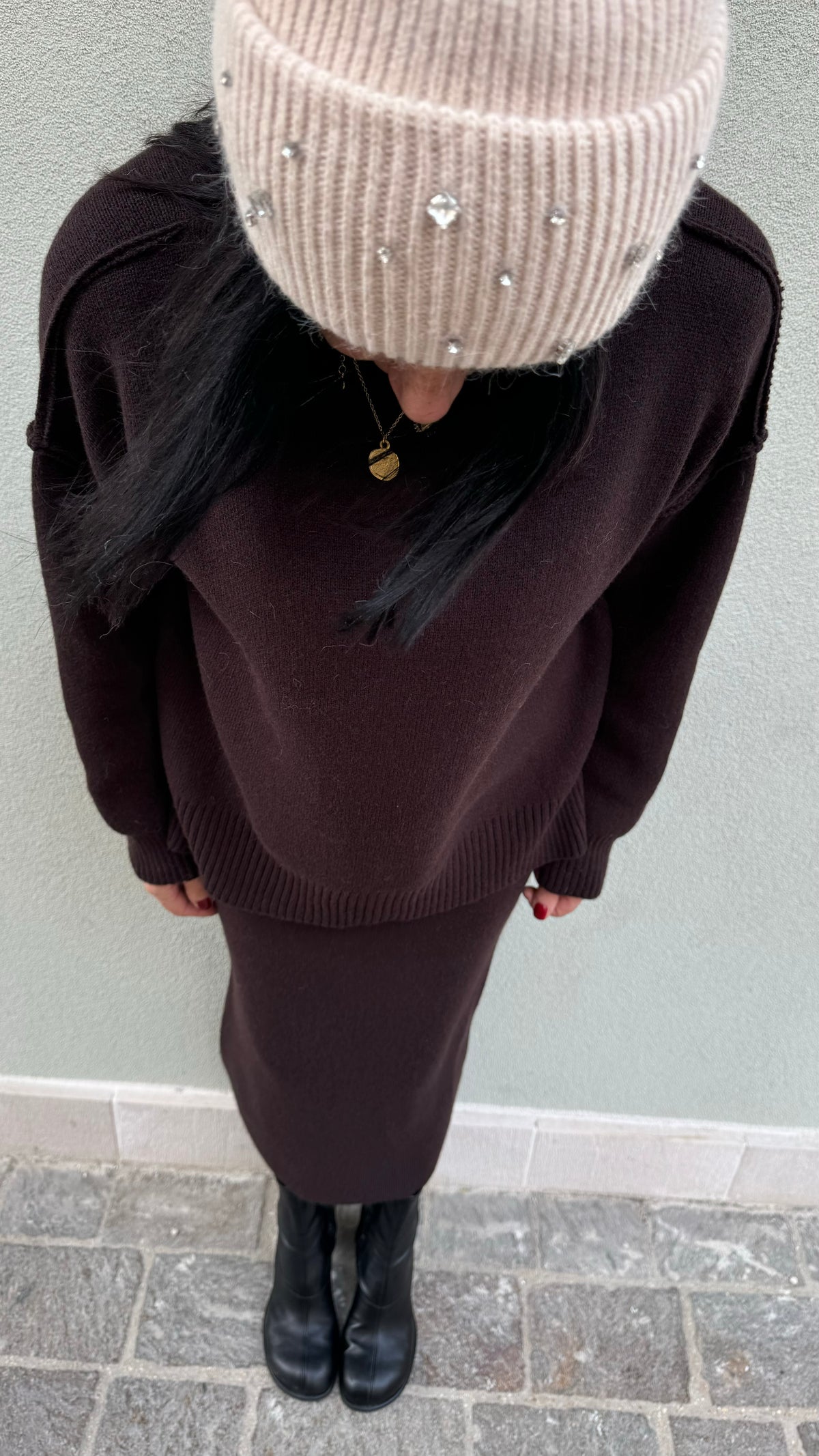 SET IN MAGLIA DONA CIOCCOLATO