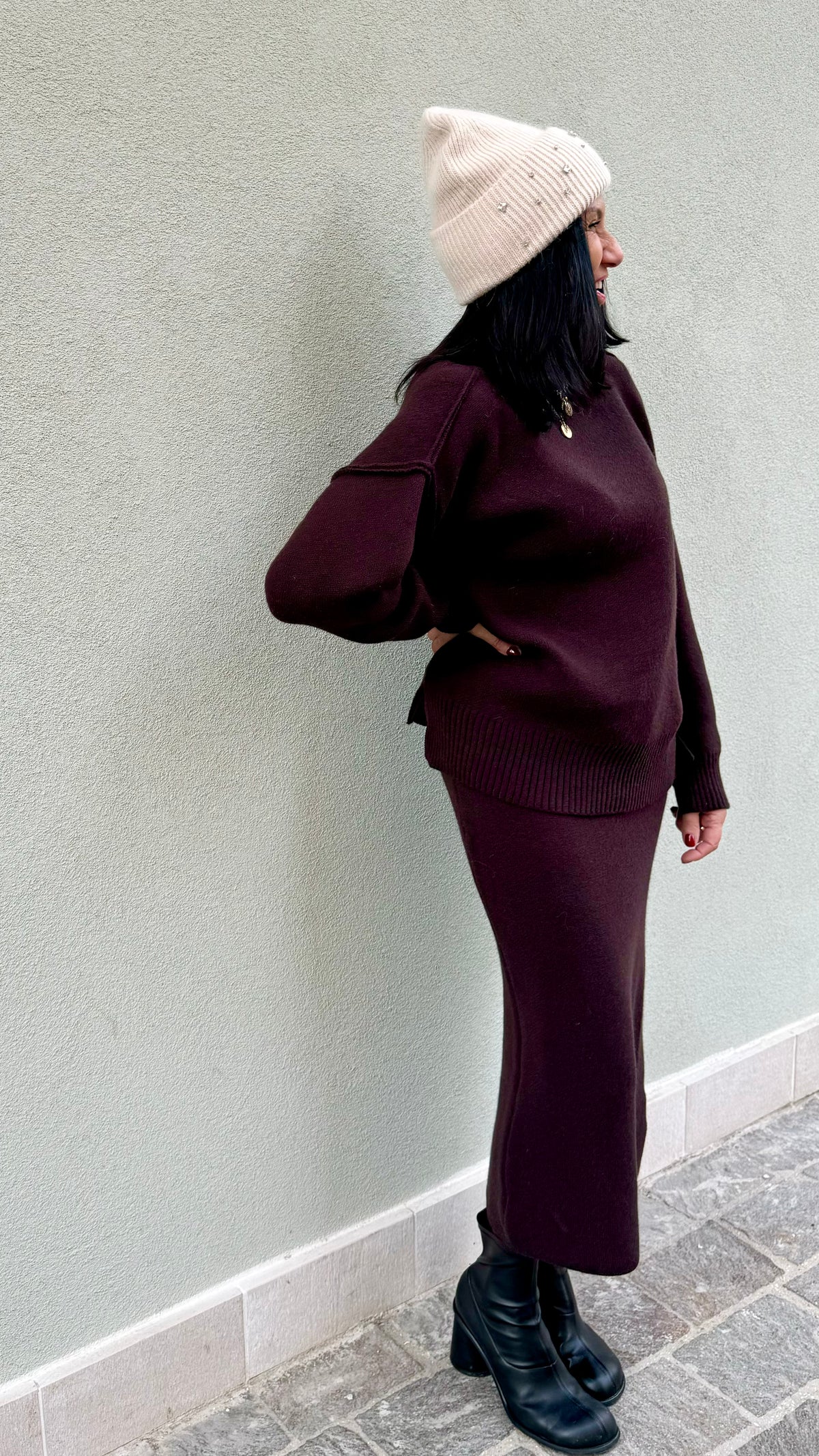 SET IN MAGLIA DONA CIOCCOLATO