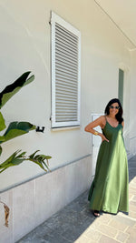 ABITO SATIN VERDE MILITARE