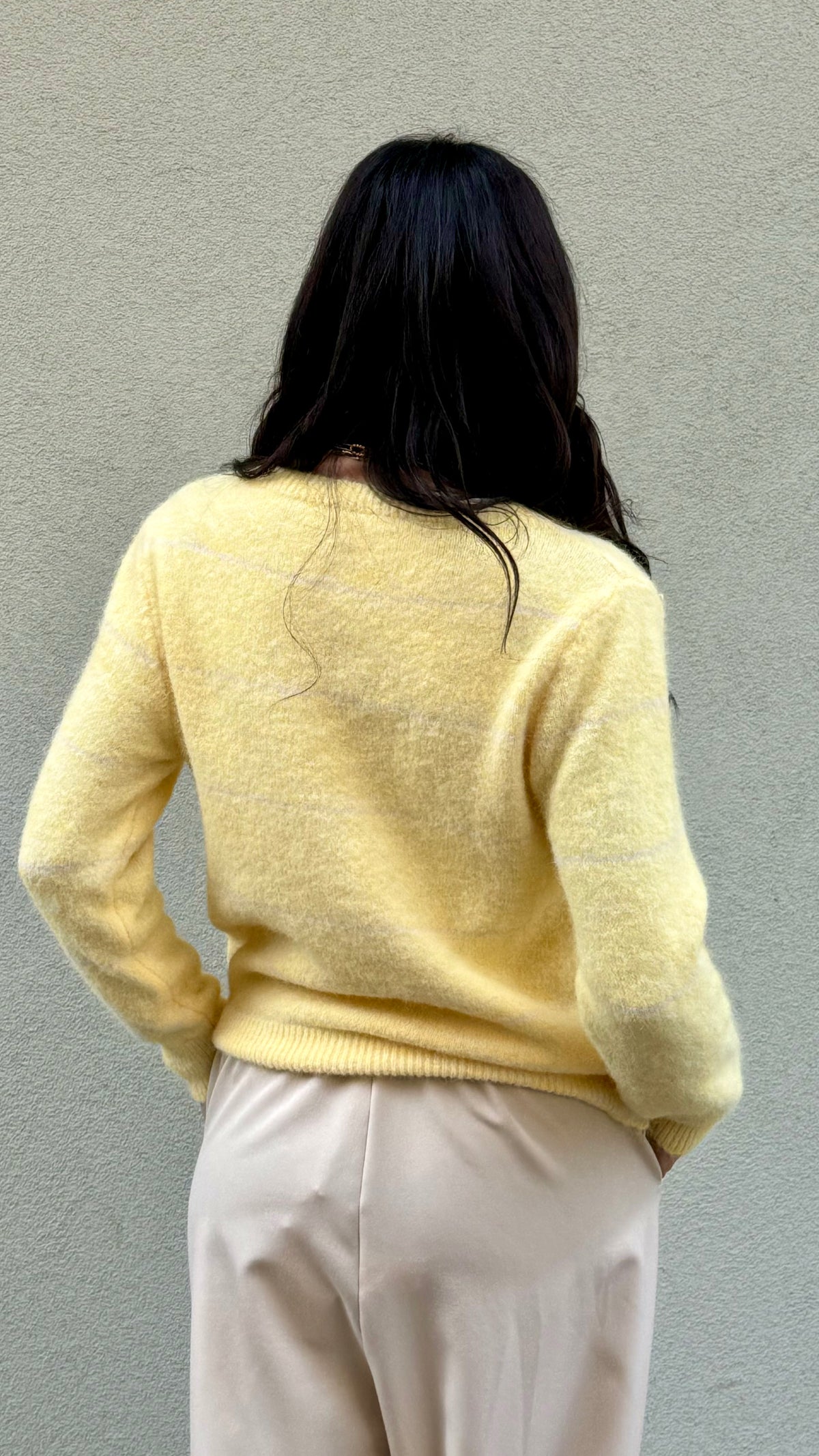 PULL RIGA FINA GIALLO LIME