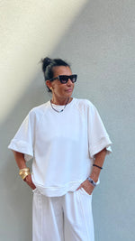 FELPA LARA MANICHE CORTE BIANCA