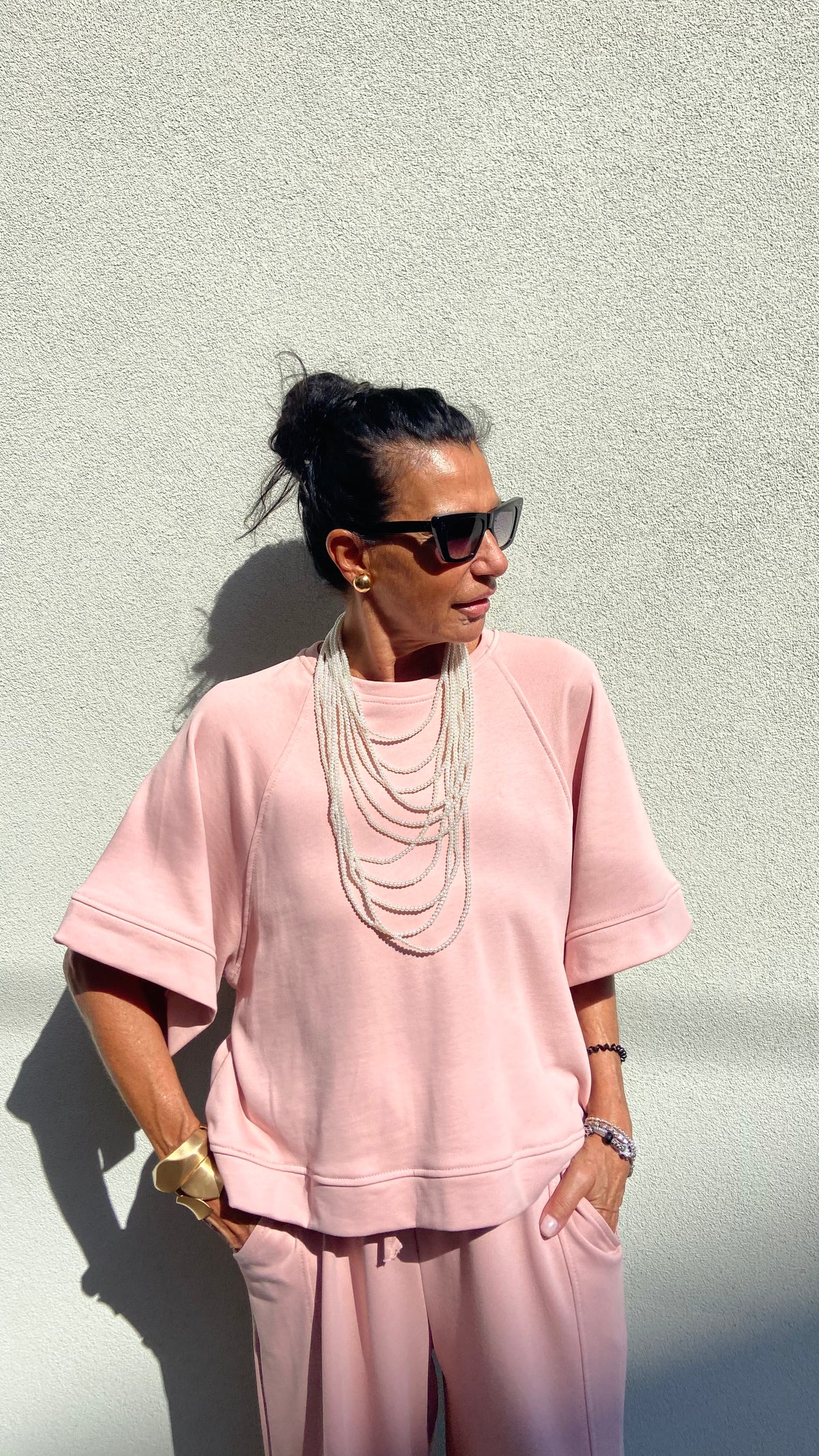 FELPA LARA MANICA CORTA ROSA