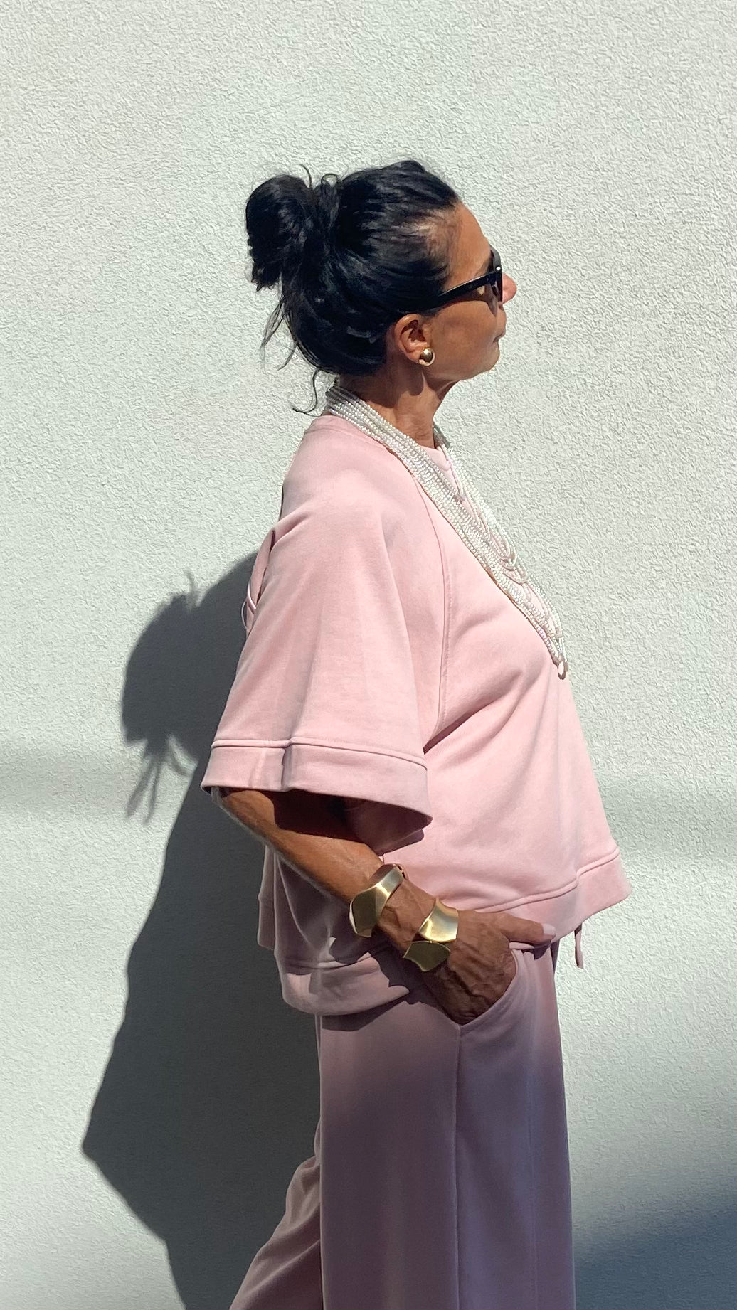 FELPA LARA MANICA CORTA ROSA