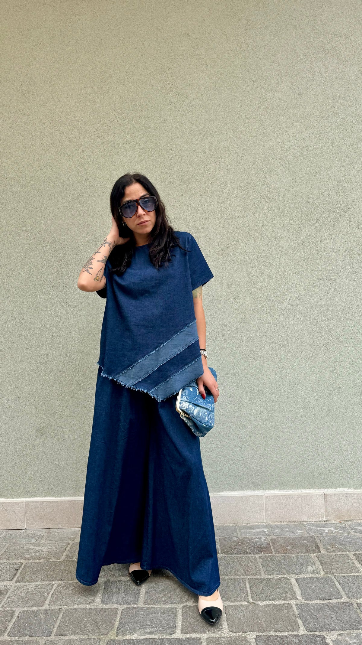 COORDINATO IN JEANS LULE MANICA CORTA