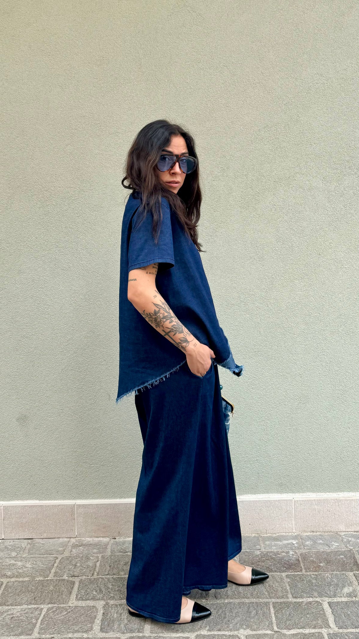 COORDINATO IN JEANS LULE MANICA CORTA