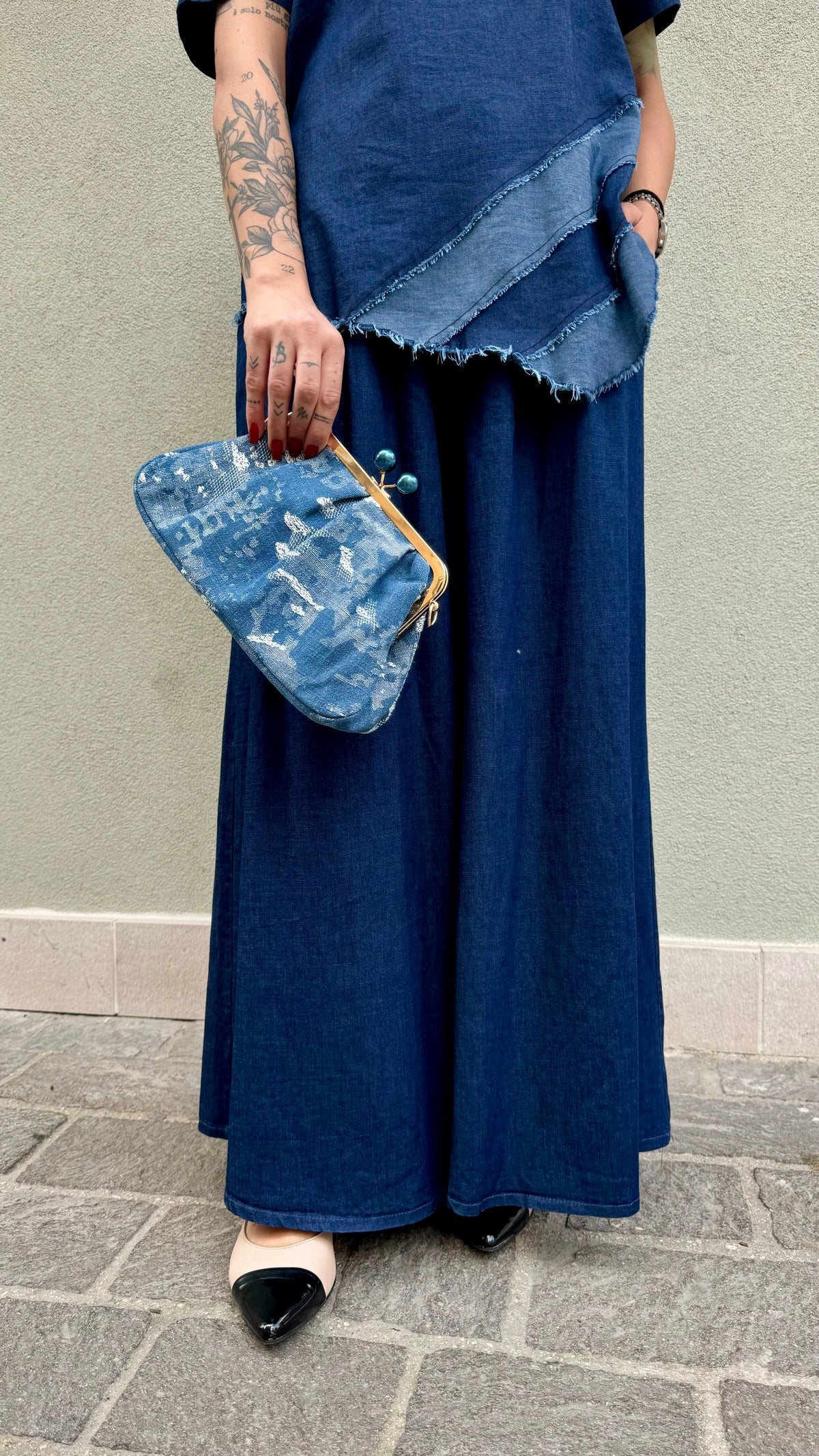 COORDINATO IN JEANS LULE MANICA CORTA