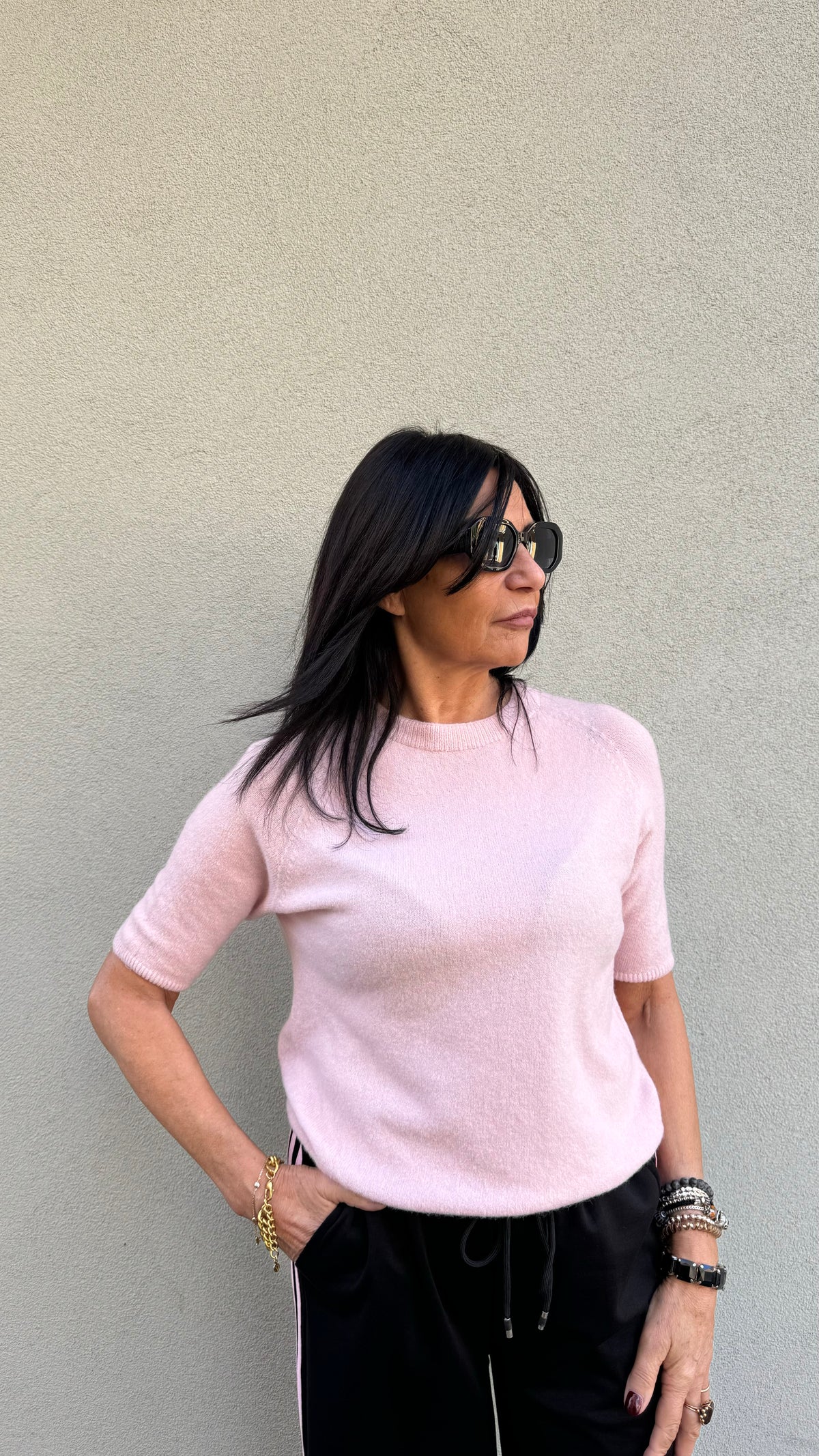 PULL MANICA 3/4 ROSA