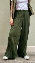 PANTALONE PLISSE' VERDE MILITARE
