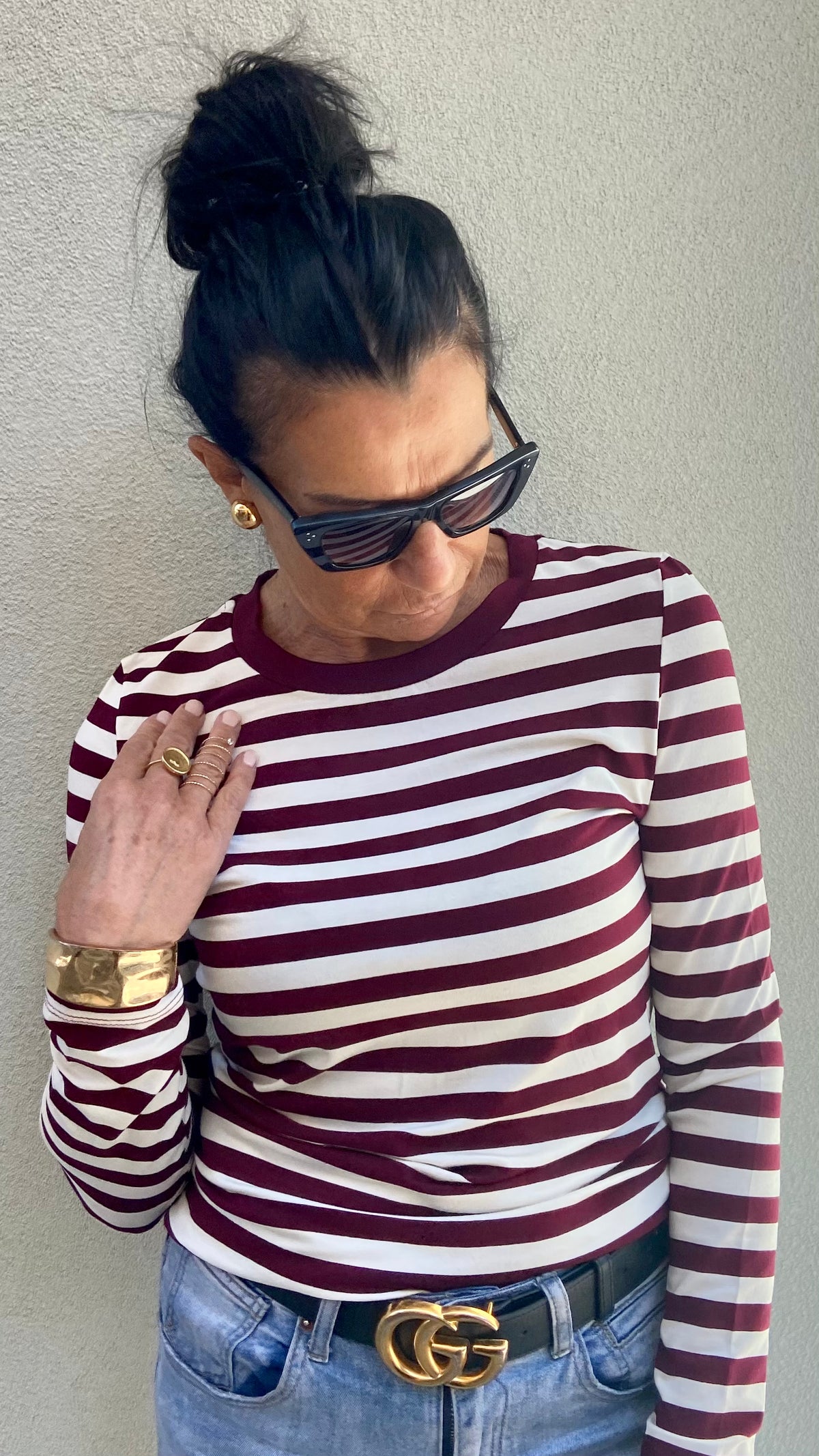 T-SHIRT MONICA RIGABIANCA E BORDEAUX