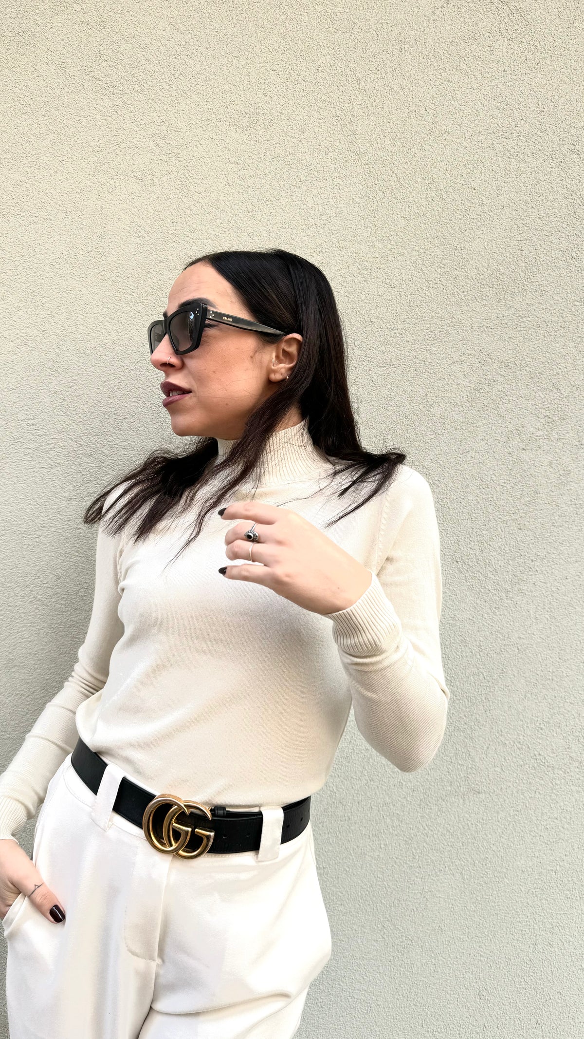 MAGLIA MEZZO COLLO PANNA LUNA