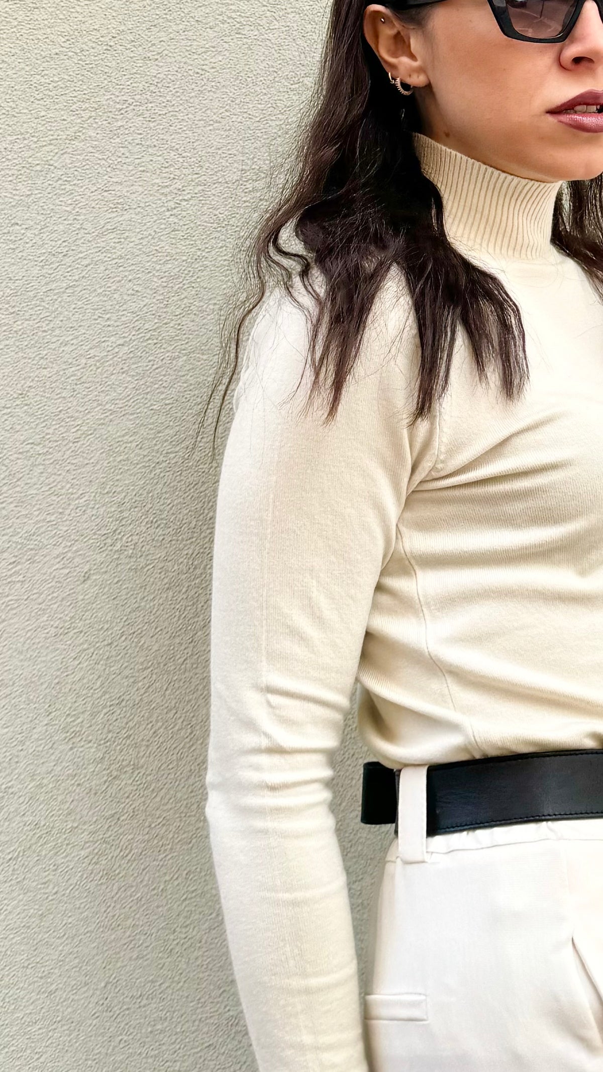 MAGLIA MEZZO COLLO PANNA LUNA