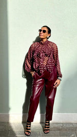 PANTALONE ECOPELLE BORDEAUX