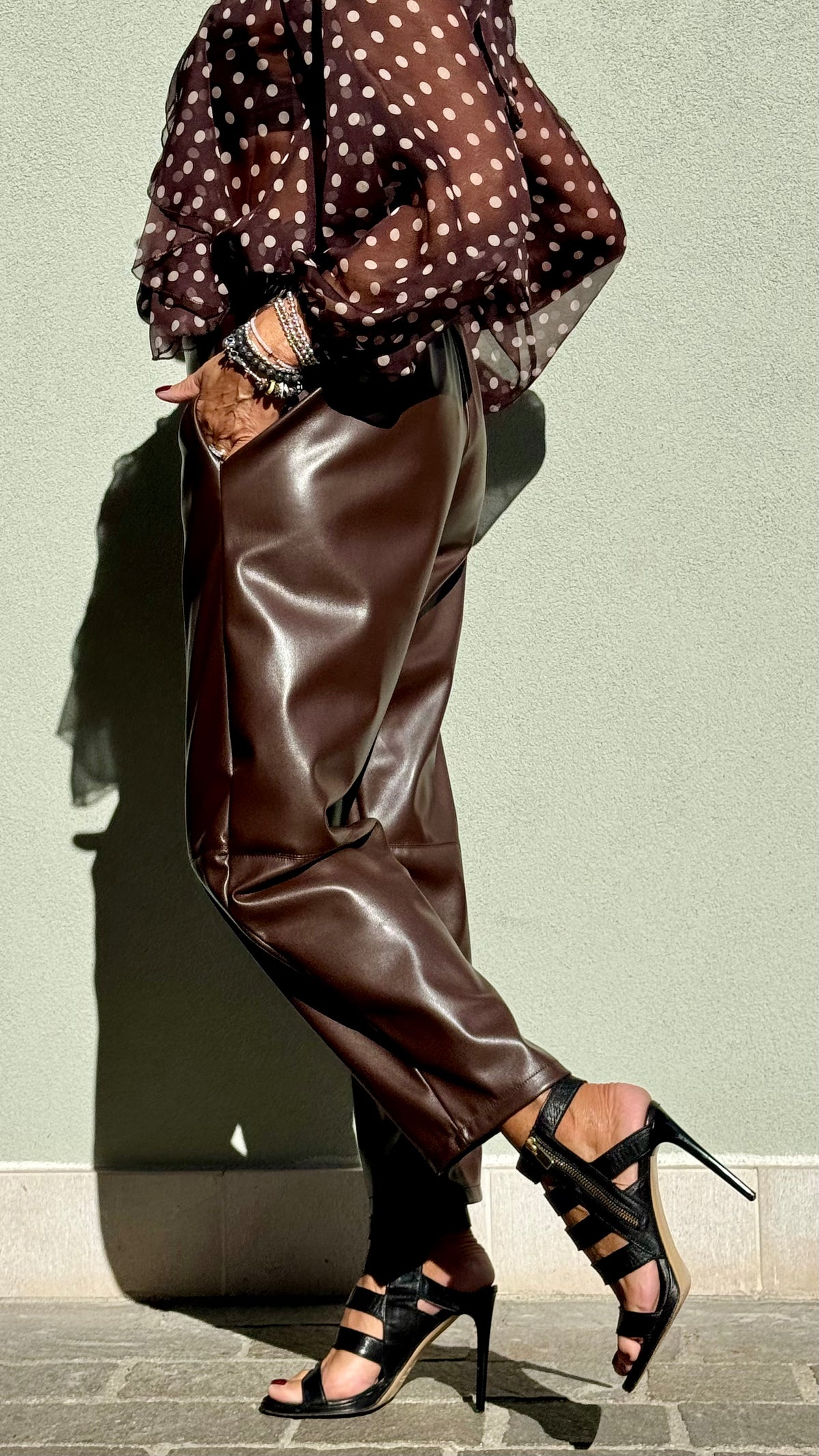 PANTALONE ECOPELLE CIOCCOLATO