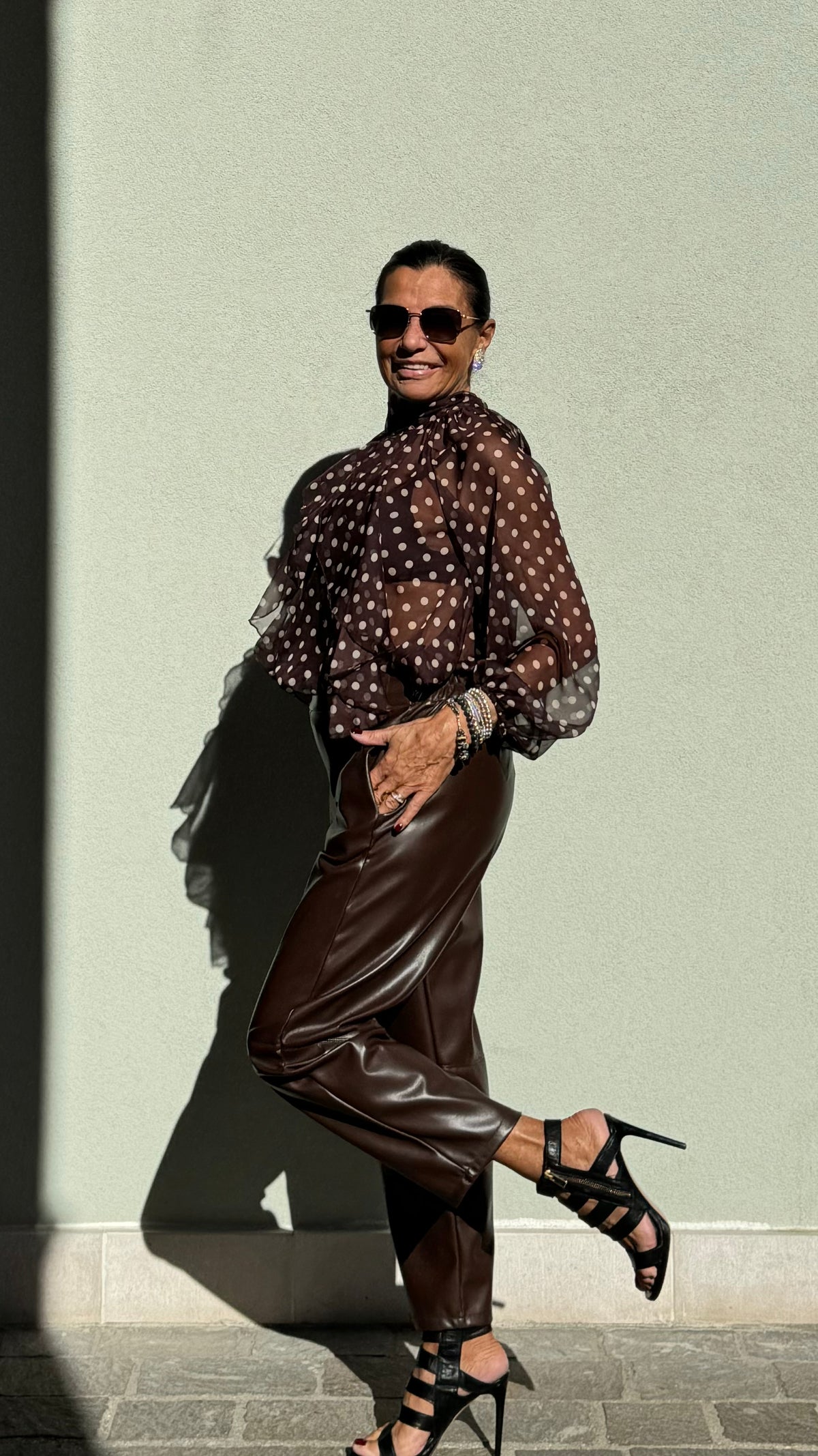 PANTALONE ECOPELLE CIOCCOLATO