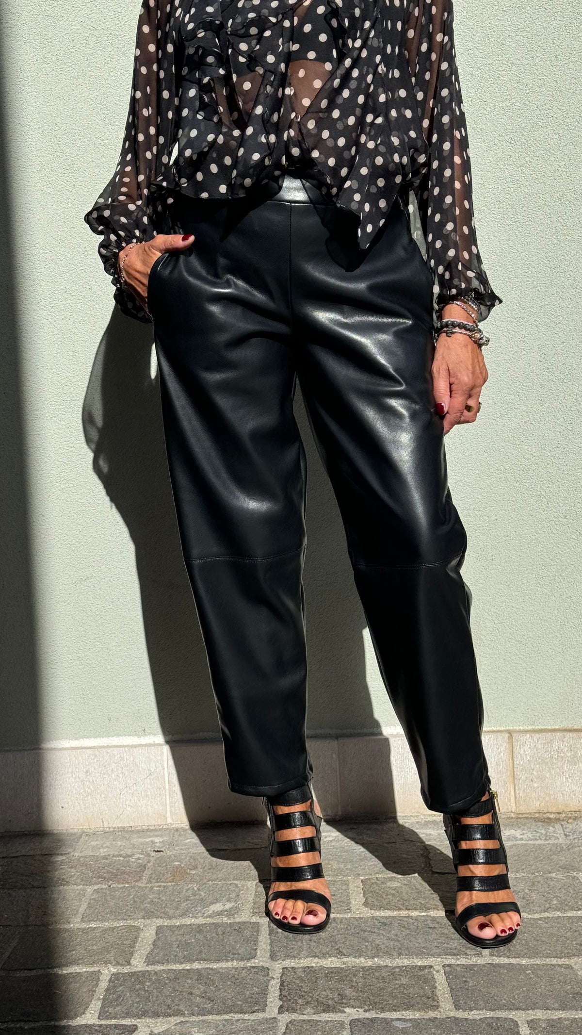 PANTALONE ECOPELLE NERO