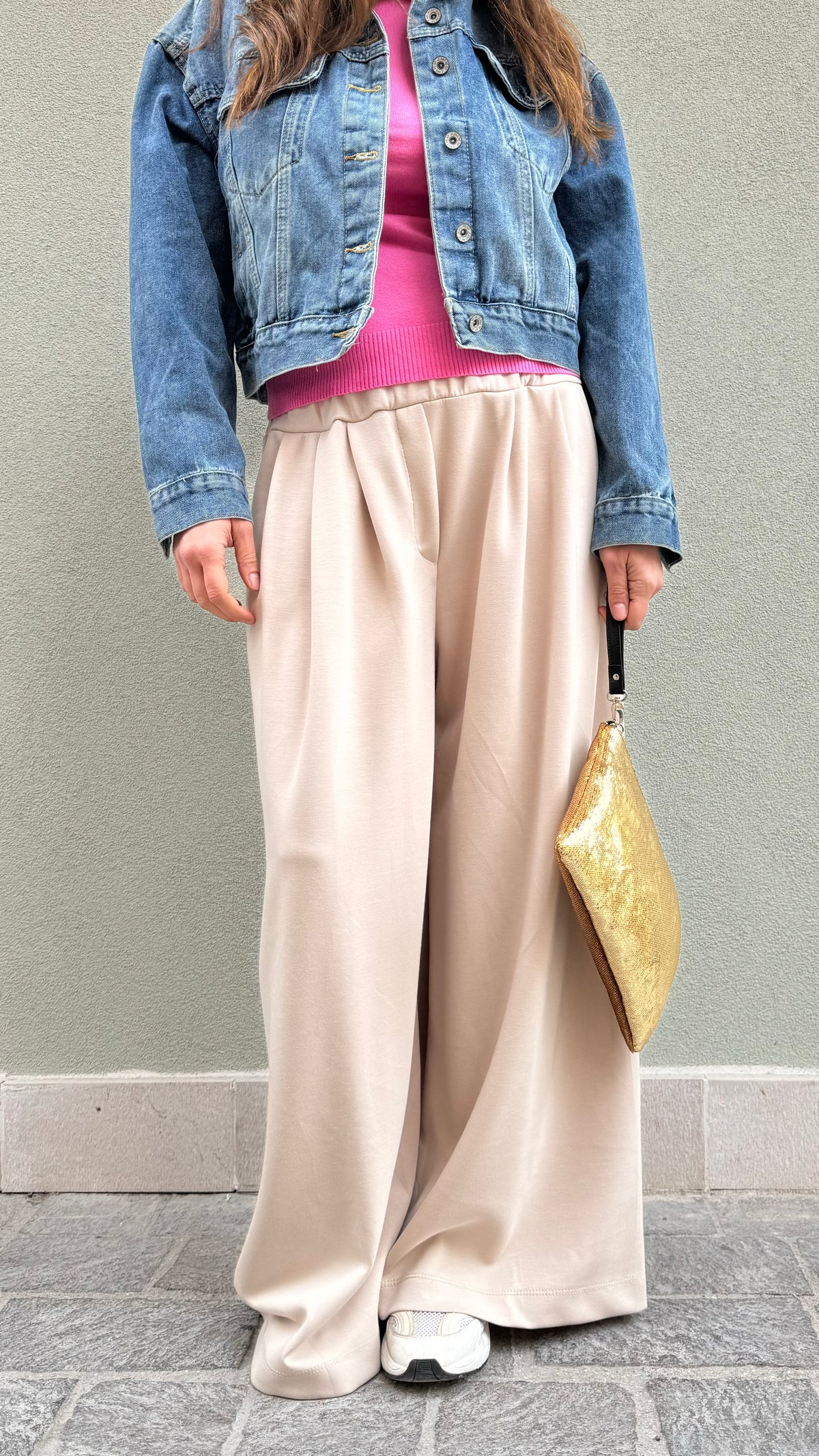 PANTALONE A FARFALLA BEIGE