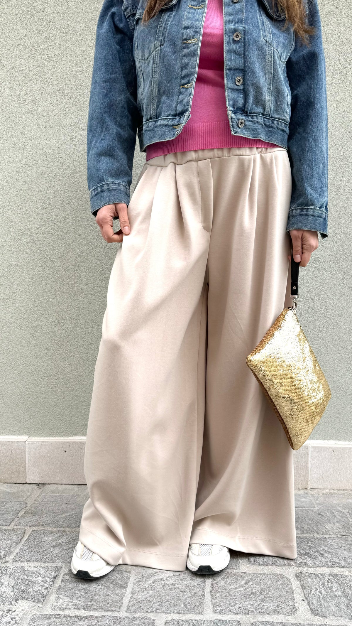 PANTALONE A FARFALLA BEIGE