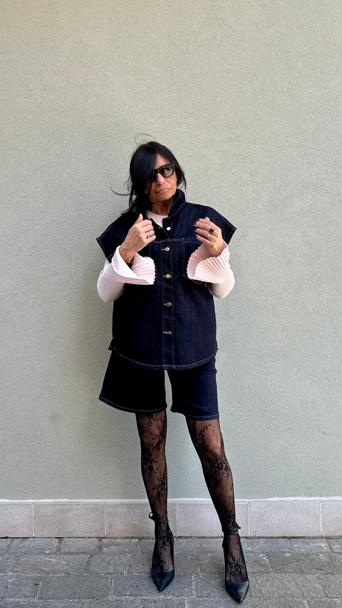 GILET SMANICATO IN DENIM MIS M