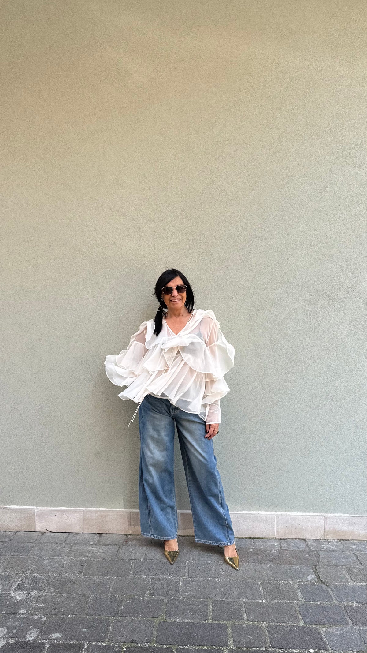 CAMICIA VOLANT BIANCA