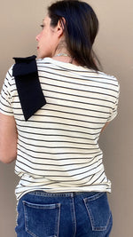 T-SHIRT FIOCCO STRASS NERA