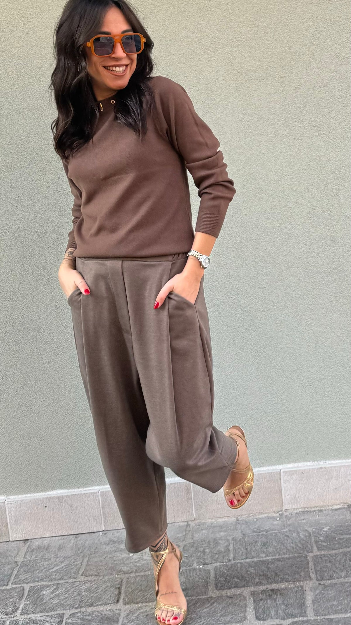 PANTALONE ARISA CIOCCOLATO