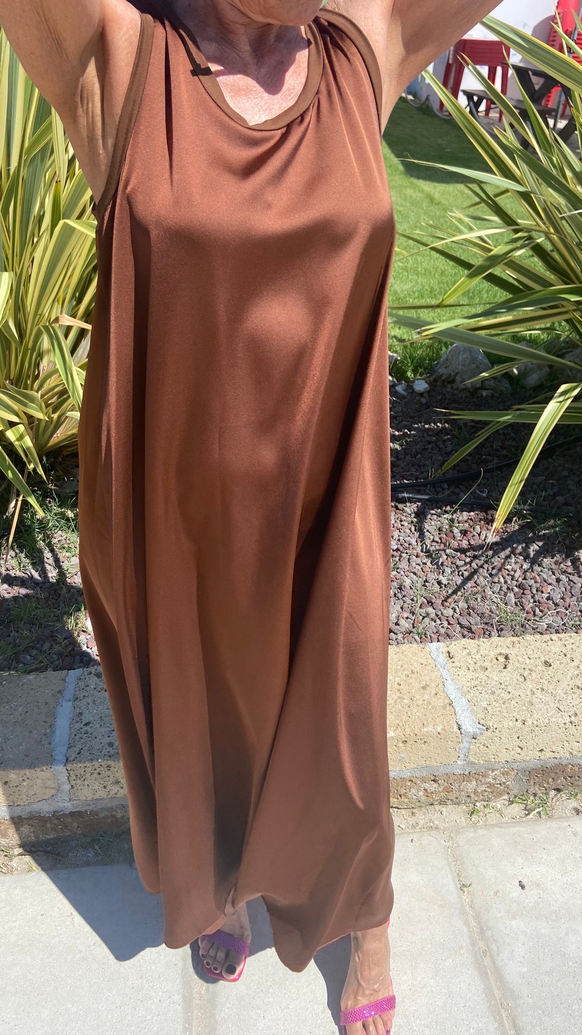 ABITO SATIN CIOCCOLATO