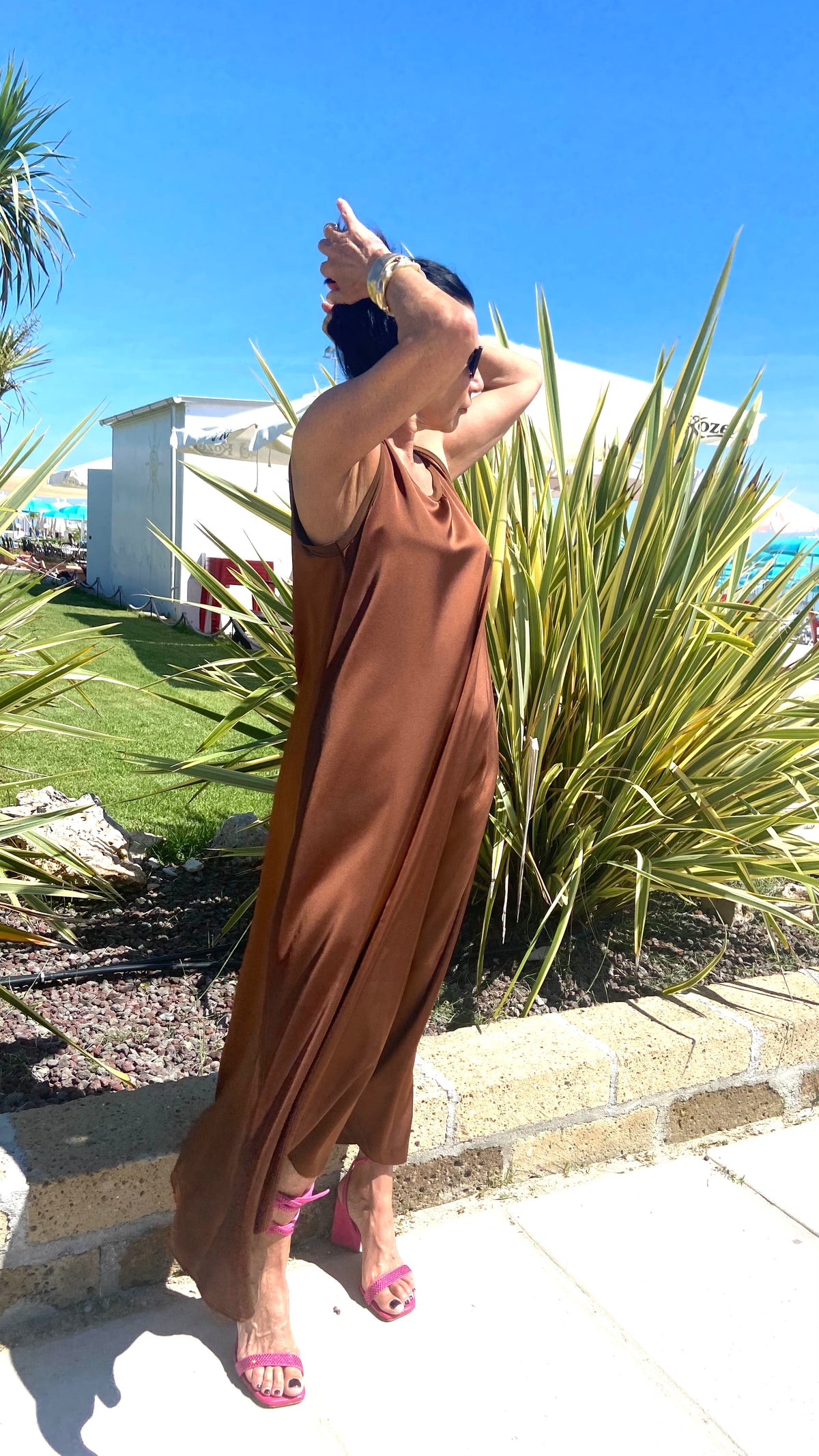 ABITO SATIN CIOCCOLATO