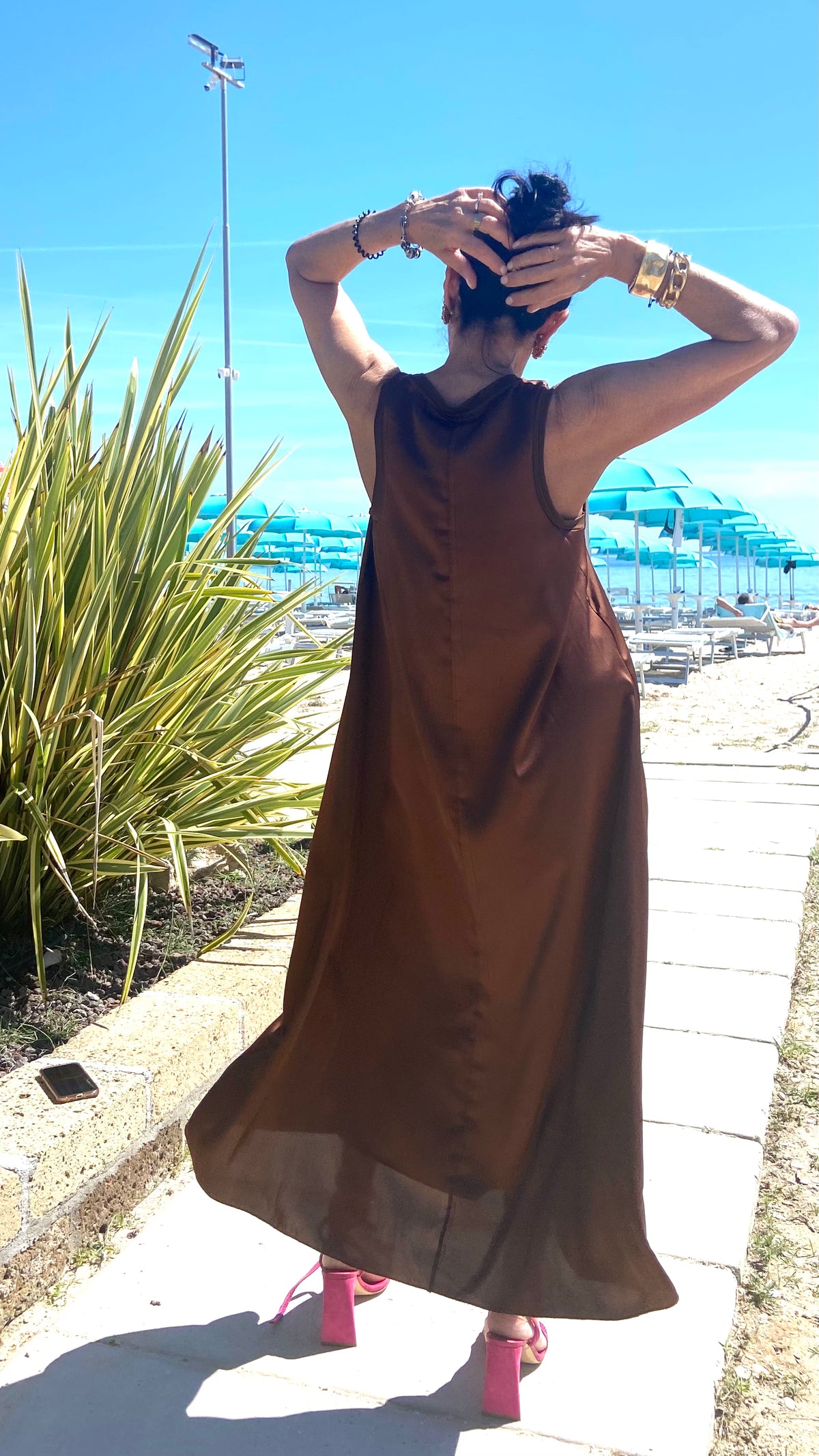 ABITO SATIN CIOCCOLATO