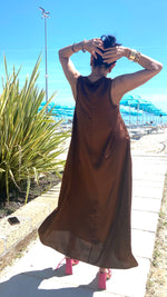 ABITO SATIN CIOCCOLATO