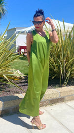 ABITO SATIN VERDE PISTACCHIO