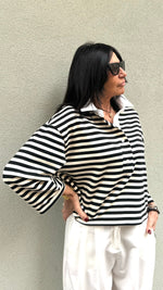 POLO A RIGHE BIANCA E NERA