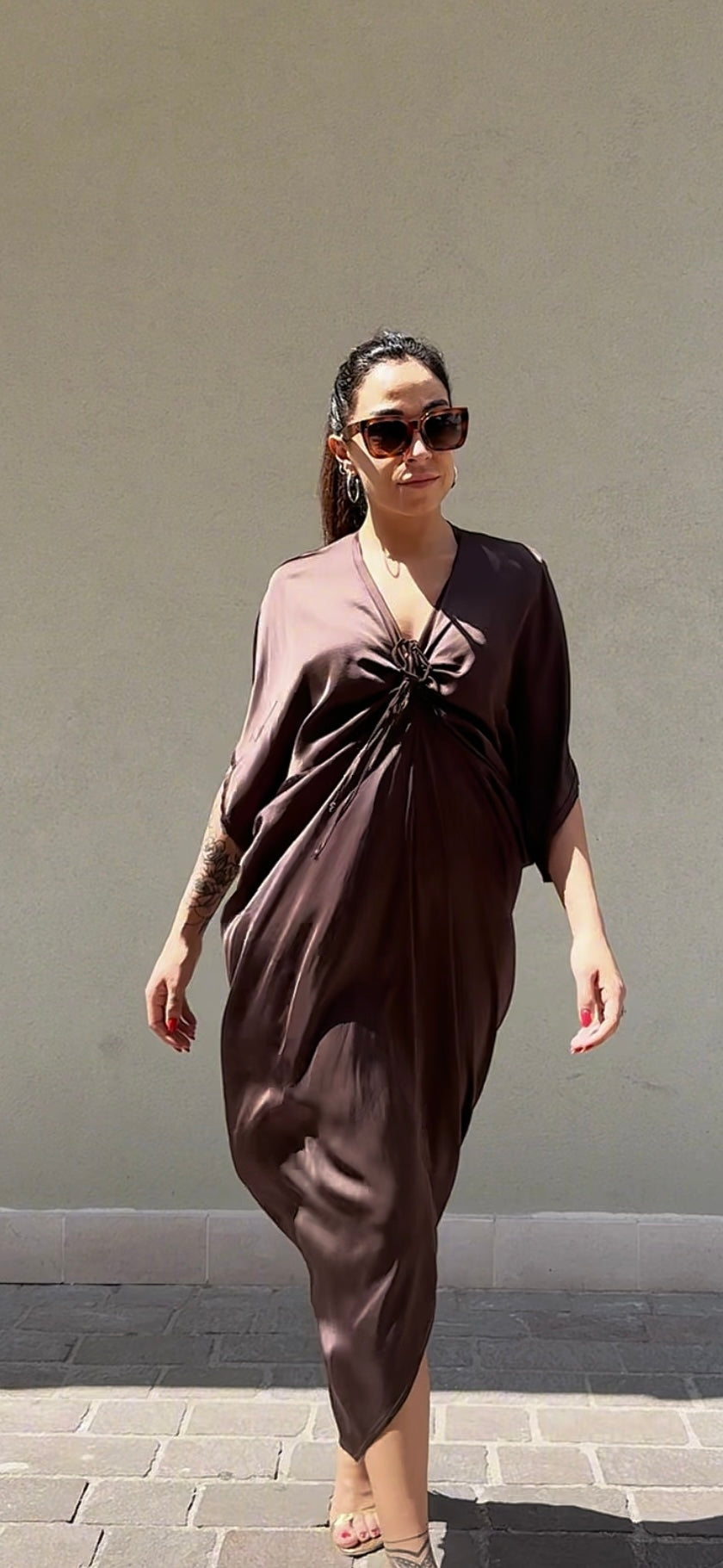 ABITO TESSAIN RASO CIOCCOLATO