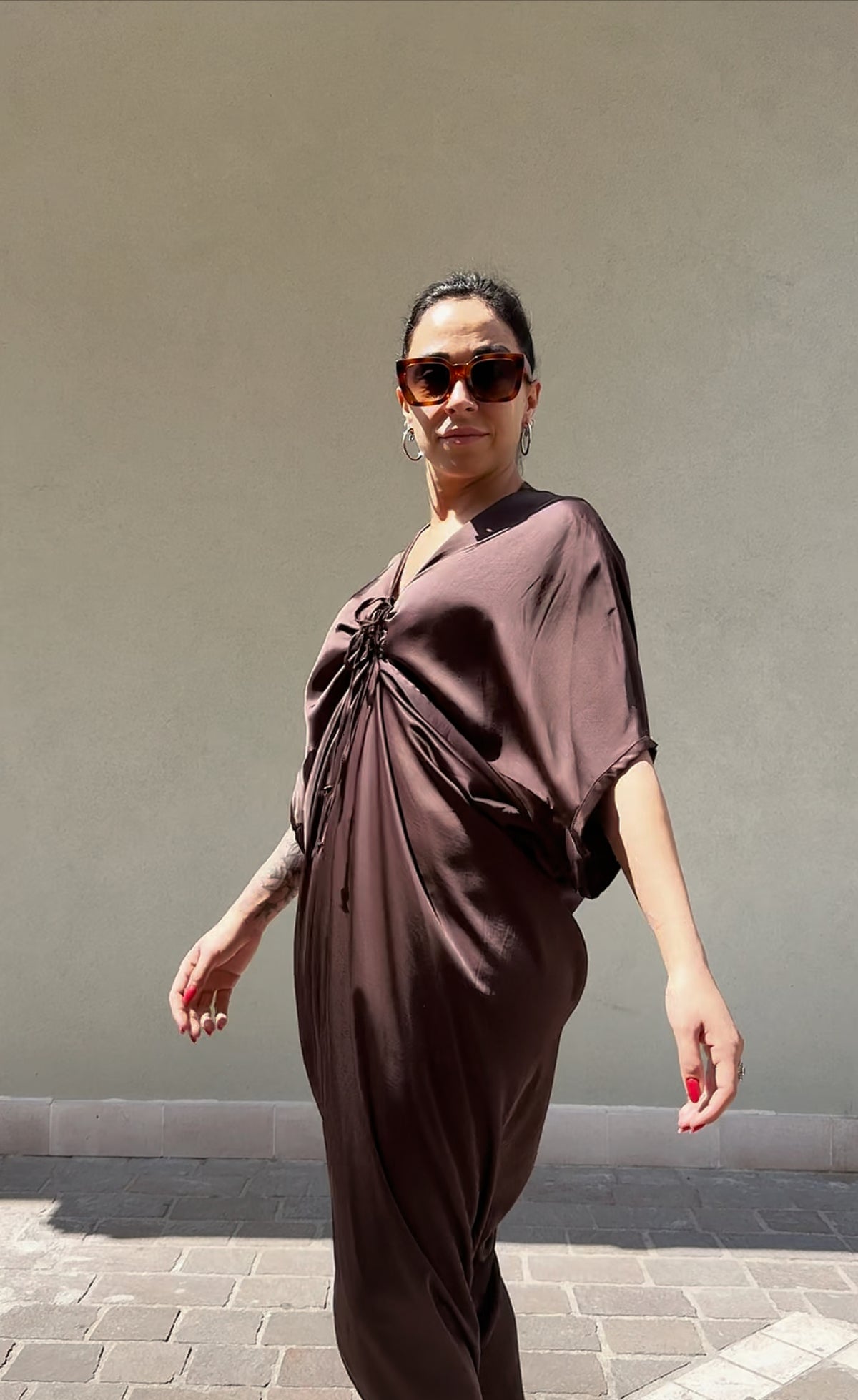 ABITO TESSAIN RASO CIOCCOLATO