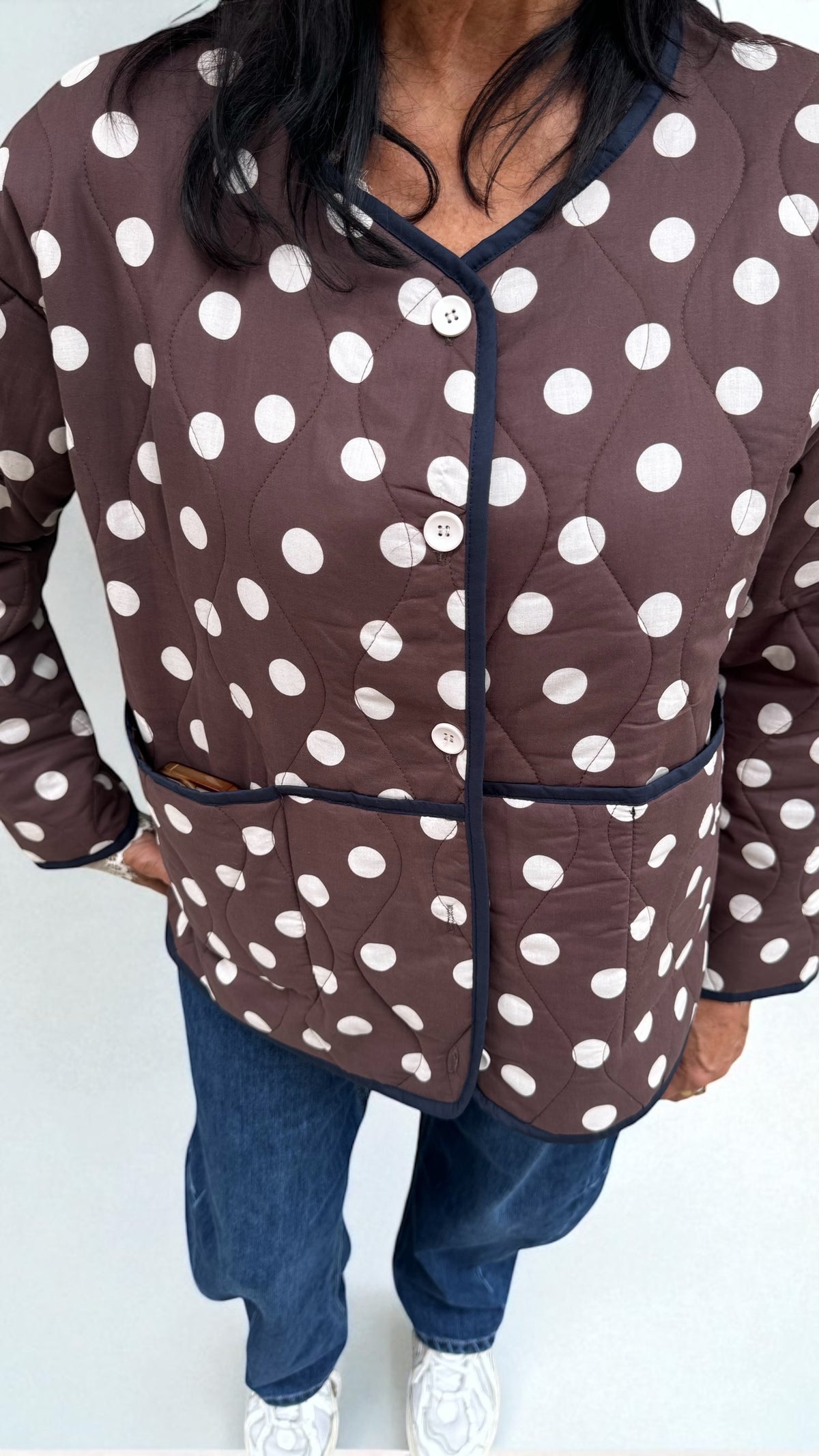 GIACCA TRAPUNTATA A POIS