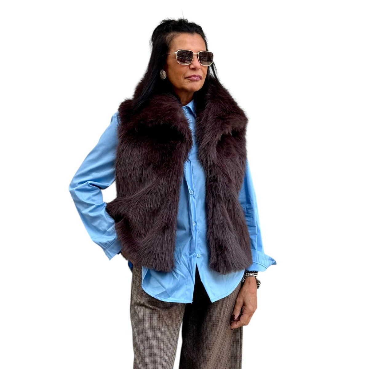 ECOPELLICCIA SMANICATA CIOCCOLATO