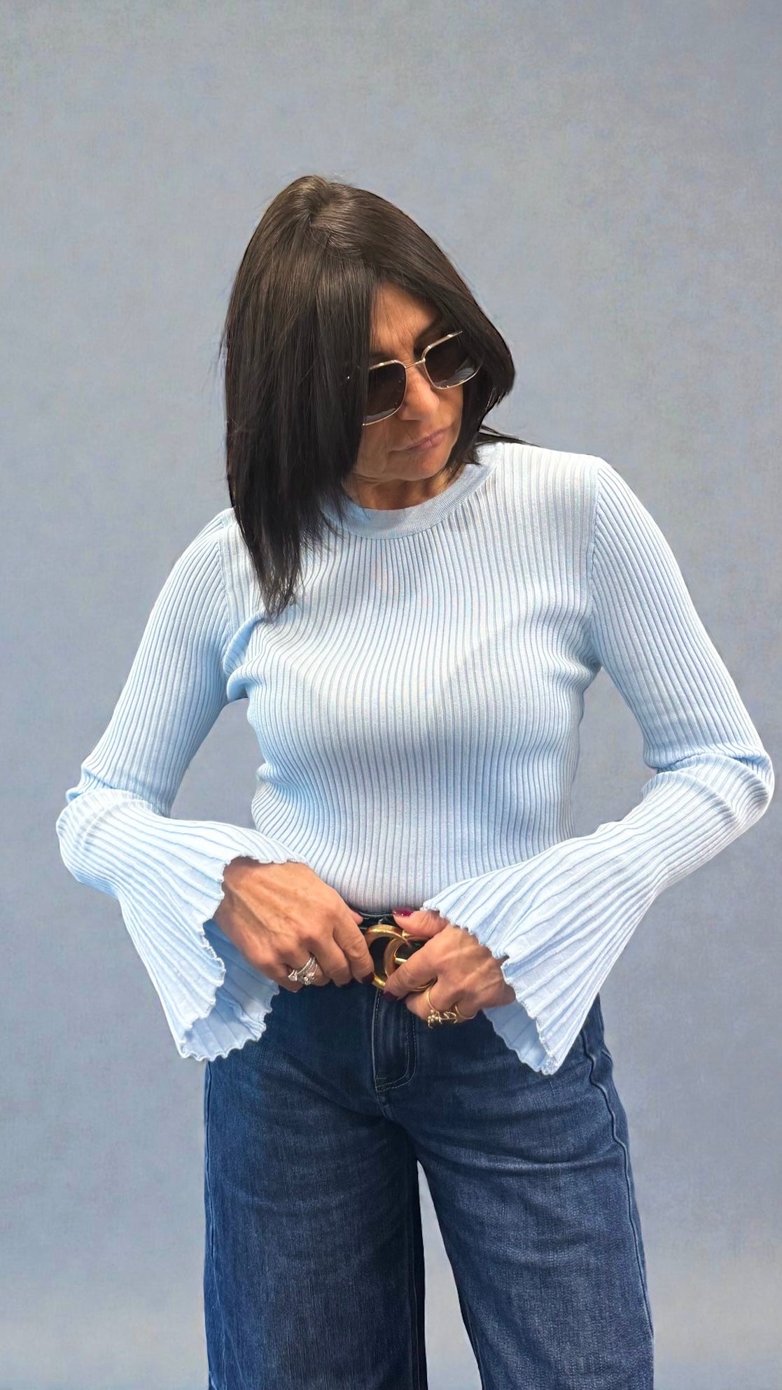 MAGLIA TULIPANO CIELO