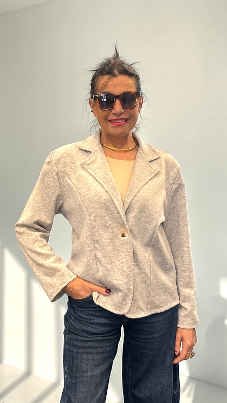 BLAZER COTONE SOFT GRIGIA