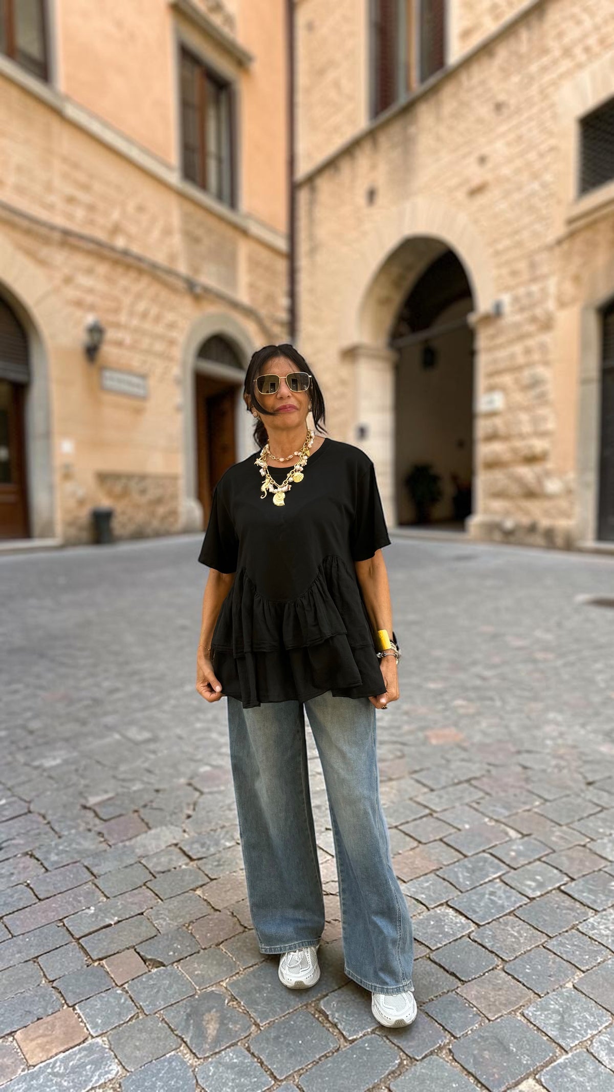 T-SHIRT VOLANT NERA