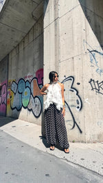 PANTALONE POIS ORGANZA NERO