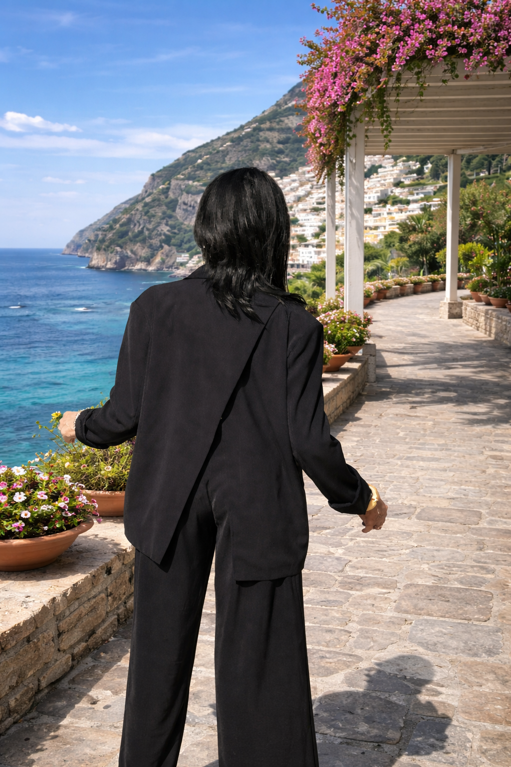 PANTALONE PALAZZO NERO MIS L